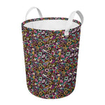 Graffiti Donut Pattern Print Round Laundry Basket