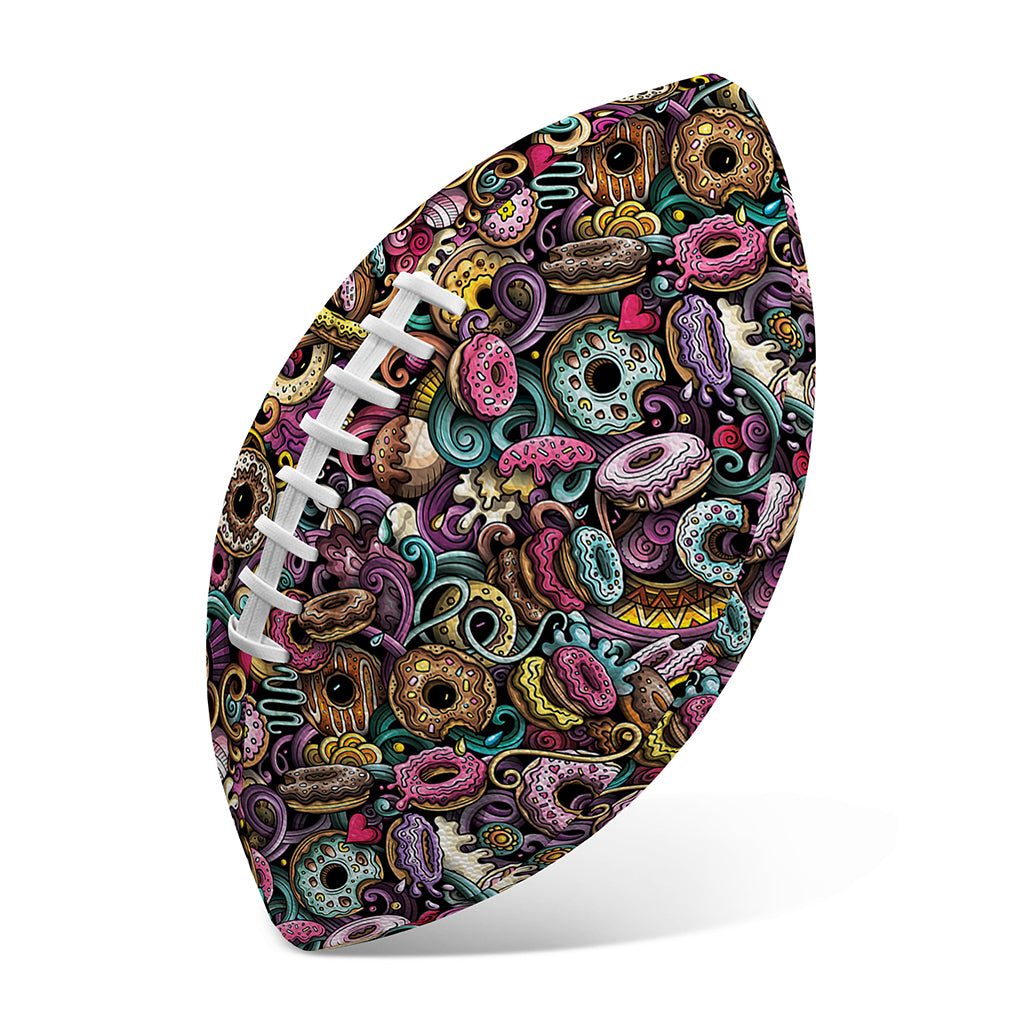 Graffiti Donut Pattern Print Rugby Ball