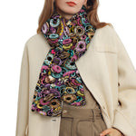 Graffiti Donut Pattern Print Scarf