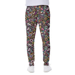 Graffiti Donut Pattern Print Scuba Joggers