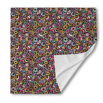 Graffiti Donut Pattern Print Silk Bandana