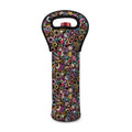 Graffiti Donut Pattern Print Single Neoprene Wine Tote