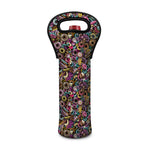 Graffiti Donut Pattern Print Single Neoprene Wine Tote