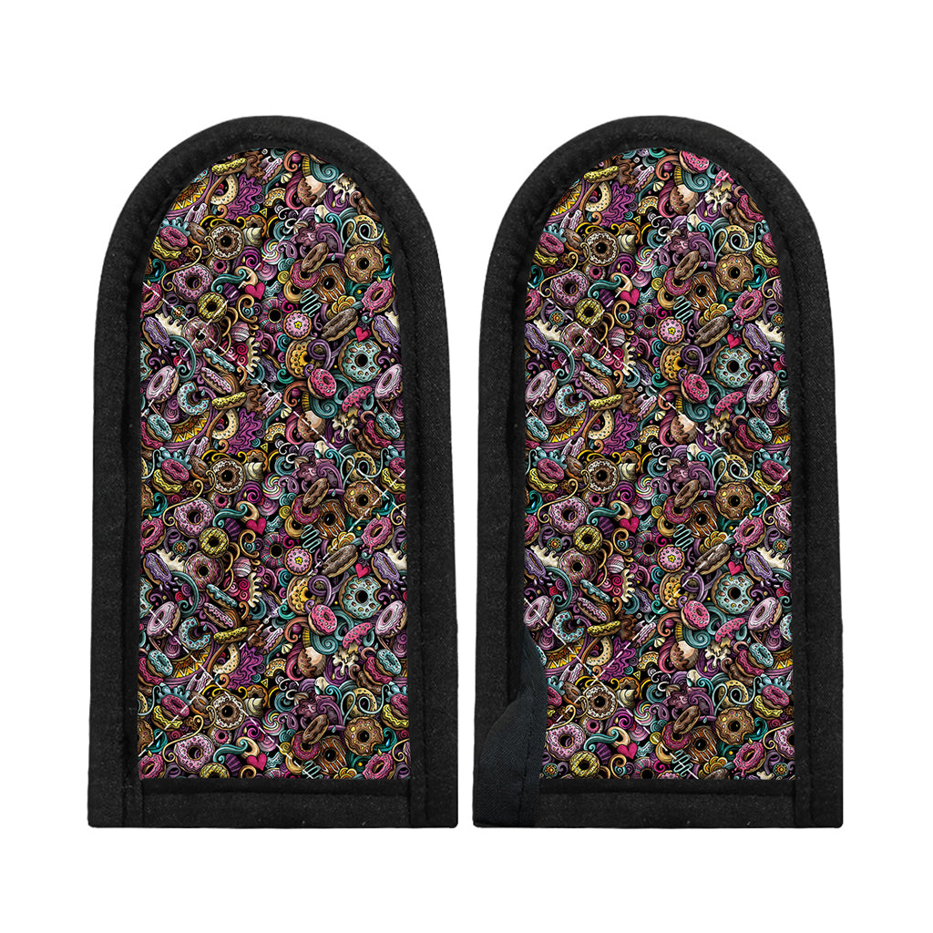 Graffiti Donut Pattern Print Skillet Handle Cover