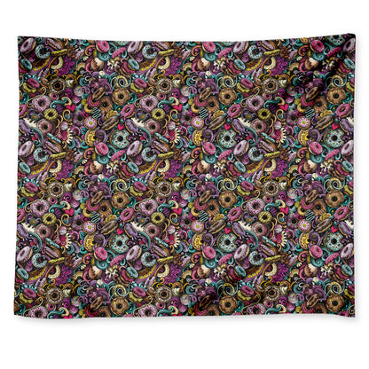 Graffiti Donut Pattern Print Tapestry