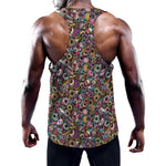 Graffiti Donut Pattern Print Training Tank Top
