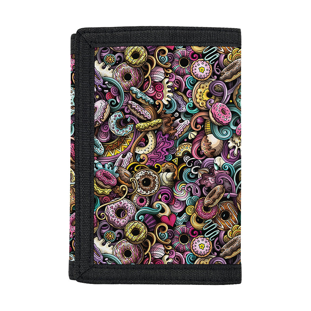 Graffiti Donut Pattern Print Trifold Wallet