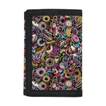 Graffiti Donut Pattern Print Trifold Wallet