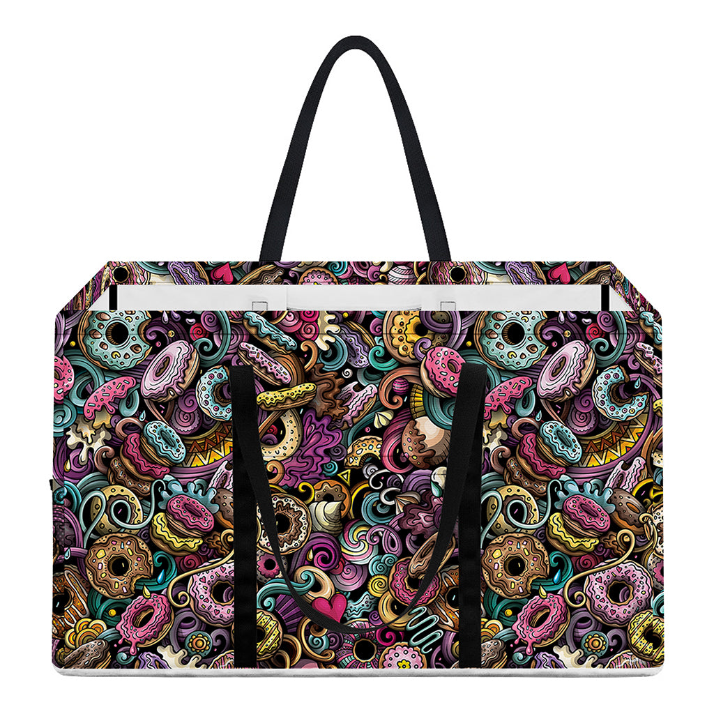 Graffiti Donut Pattern Print Utility Tote Bag