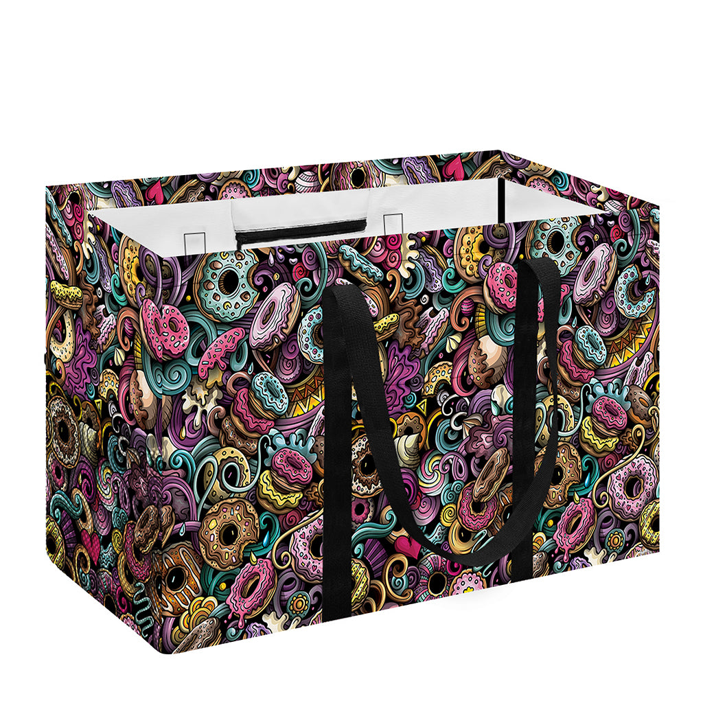 Graffiti Donut Pattern Print Utility Tote Bag