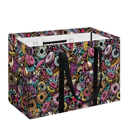 Graffiti Donut Pattern Print Utility Tote Bag