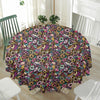 Graffiti Donut Pattern Print Waterproof Round Tablecloth