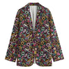 Graffiti Donut Pattern Print Women's Blazer