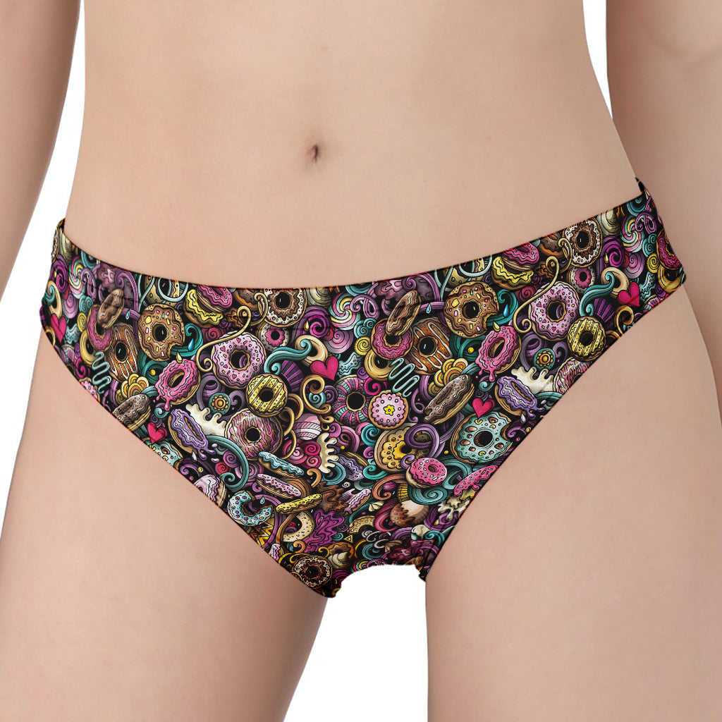 Graffiti Donut Pattern Print Women's Panties