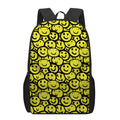 Graffiti Happy Emoji Pattern Print 17 Inch Backpack