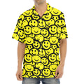 Graffiti Happy Emoji Pattern Print Aloha Shirt
