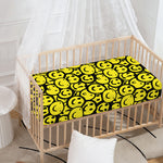 Graffiti Happy Emoji Pattern Print Baby Crib Sheet