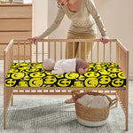 Graffiti Happy Emoji Pattern Print Baby Crib Sheet