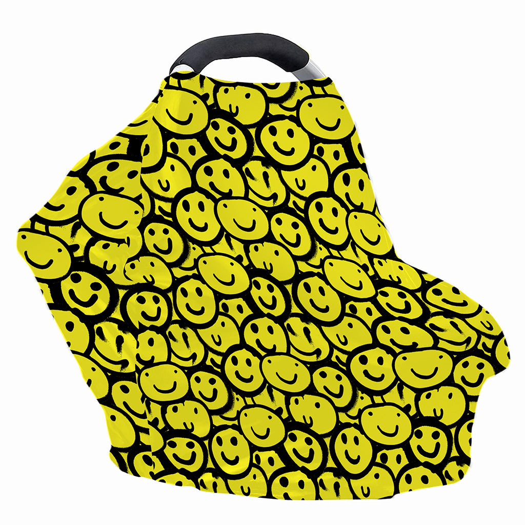 Graffiti Happy Emoji Pattern Print Baby Seat Cover