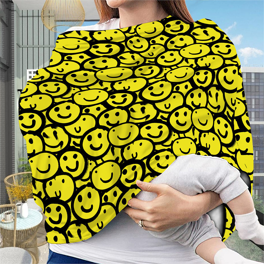 Graffiti Happy Emoji Pattern Print Baby Seat Cover