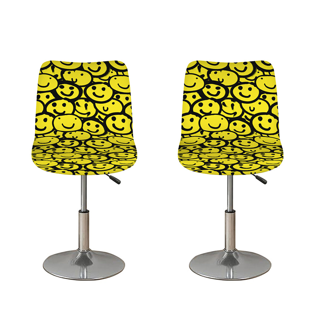 Graffiti Happy Emoji Pattern Print Bar Stool Covers