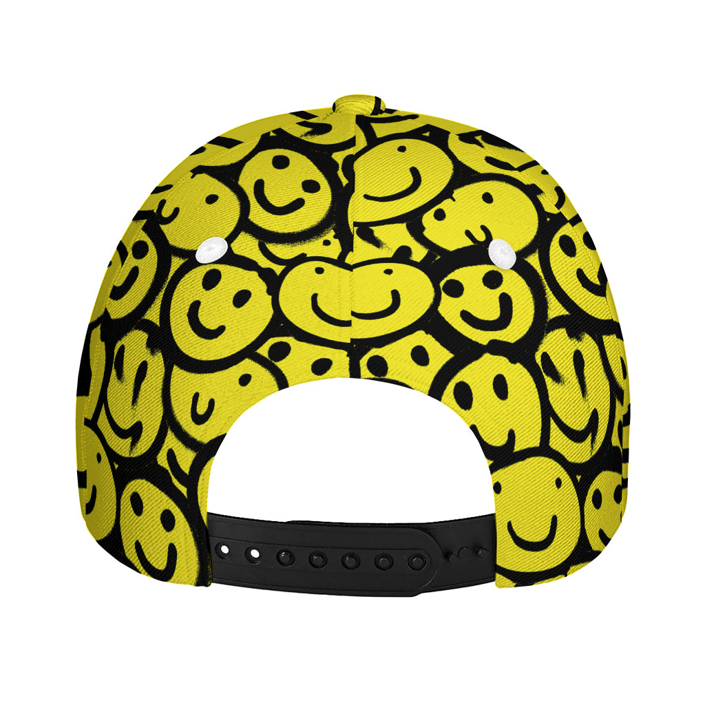 Graffiti Happy Emoji Pattern Print Baseball Cap