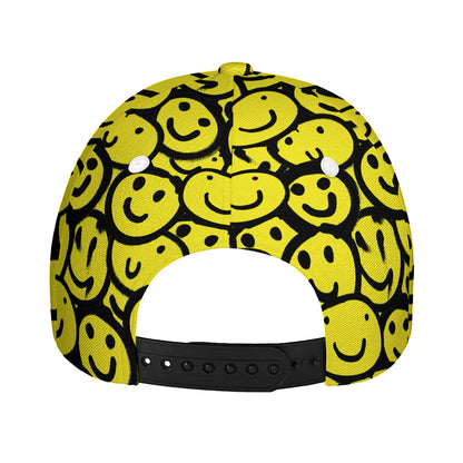 Graffiti Happy Emoji Pattern Print Baseball Cap