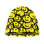 Graffiti Happy Emoji Pattern Print Beanie
