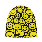 Graffiti Happy Emoji Pattern Print Beanie