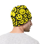 Graffiti Happy Emoji Pattern Print Beanie