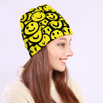 Graffiti Happy Emoji Pattern Print Beanie