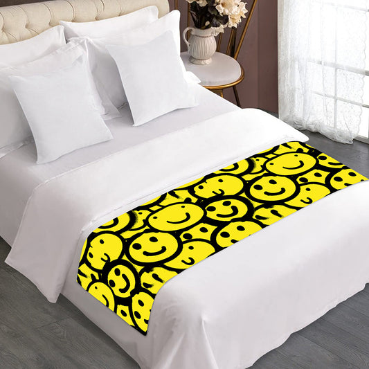 Graffiti Happy Emoji Pattern Print Bed Runner