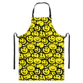 Graffiti Happy Emoji Pattern Print Bib Apron With Pocket