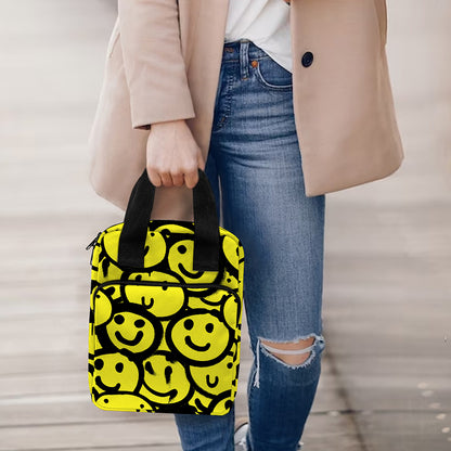 Graffiti Happy Emoji Pattern Print Bible Tote Bag