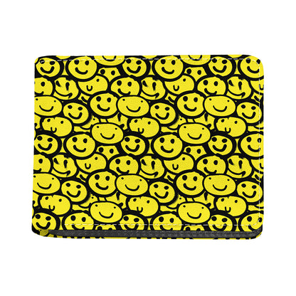 Graffiti Happy Emoji Pattern Print Bifold Wallet