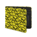 Graffiti Happy Emoji Pattern Print Bifold Wallet