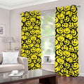 Graffiti Happy Emoji Pattern Print Dimout Grommet Curtains