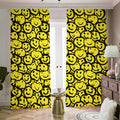Graffiti Happy Emoji Pattern Print Dimout Pencil Pleat Curtains