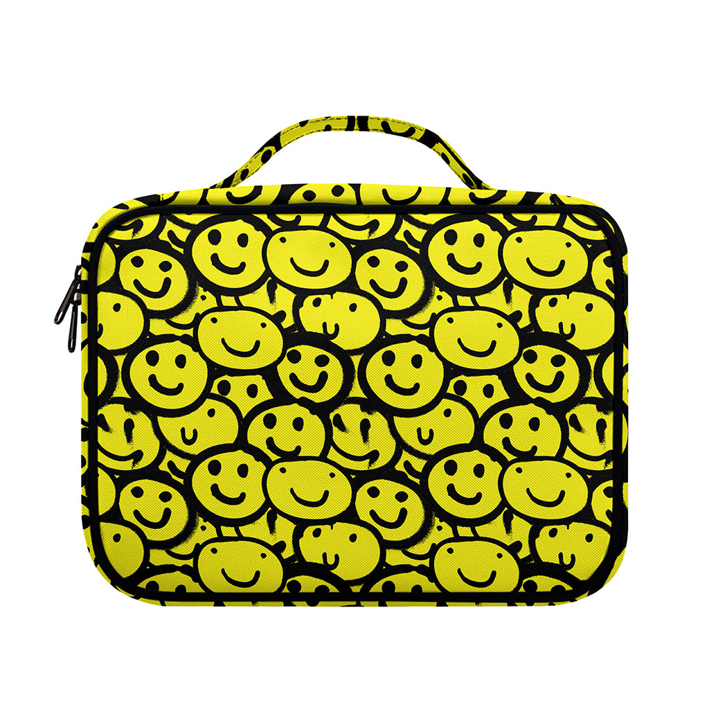 Graffiti Happy Emoji Pattern Print Briefcase Bible Bag