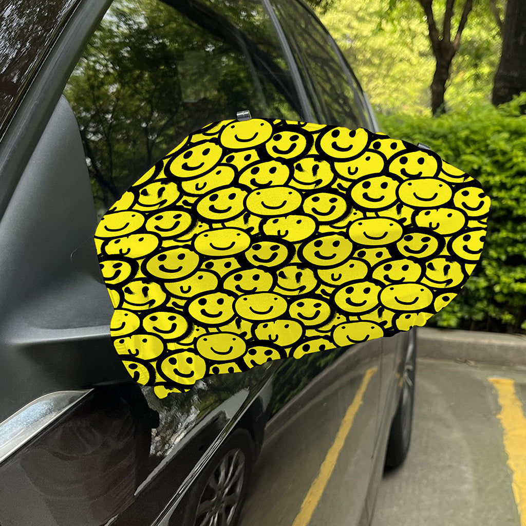 Graffiti Happy Emoji Pattern Print Car Side Mirror Covers