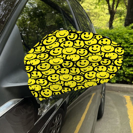 Graffiti Happy Emoji Pattern Print Car Side Mirror Covers