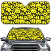 Graffiti Happy Emoji Pattern Print Car Windshield Sun Shade