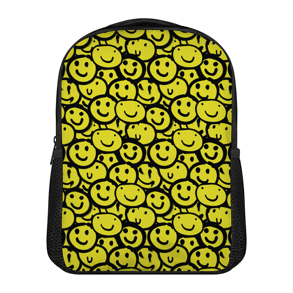 Graffiti Happy Emoji Pattern Print Casual Backpack