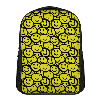 Graffiti Happy Emoji Pattern Print Casual Backpack