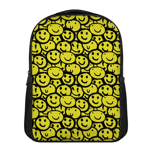 Graffiti Happy Emoji Pattern Print Casual Backpack