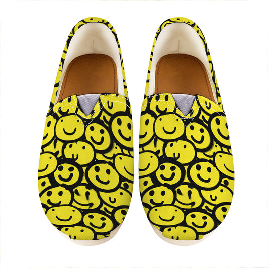 Graffiti Happy Emoji Pattern Print Casual Shoes
