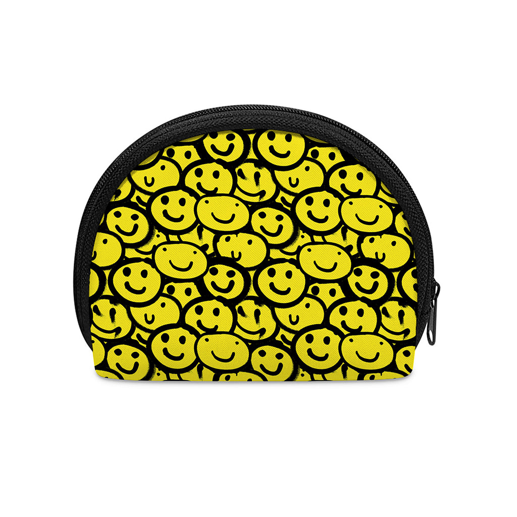 Graffiti Happy Emoji Pattern Print Coin Purse