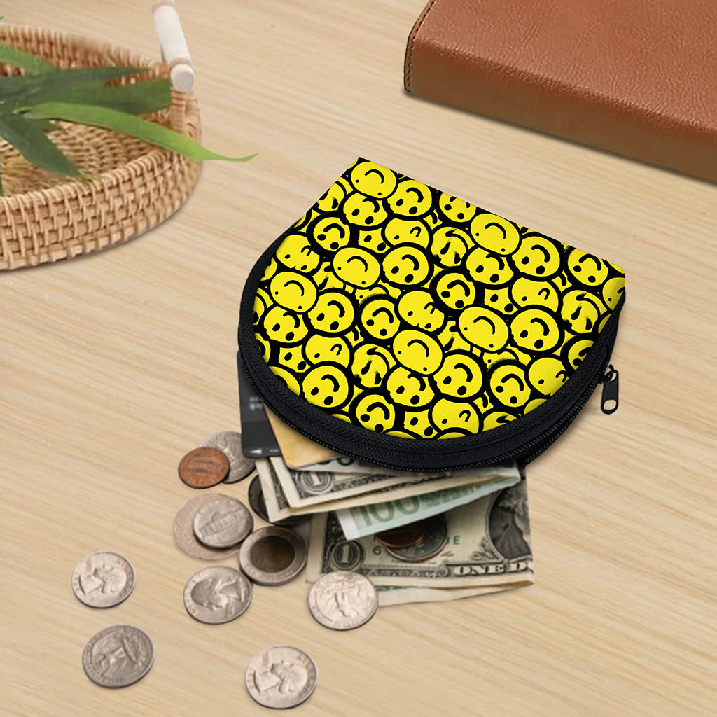 Graffiti Happy Emoji Pattern Print Coin Purse