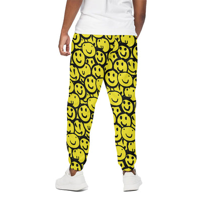 Graffiti Happy Emoji Pattern Print Cotton Pants