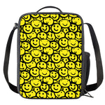 Graffiti Happy Emoji Pattern Print Crossbody Lunch Bag